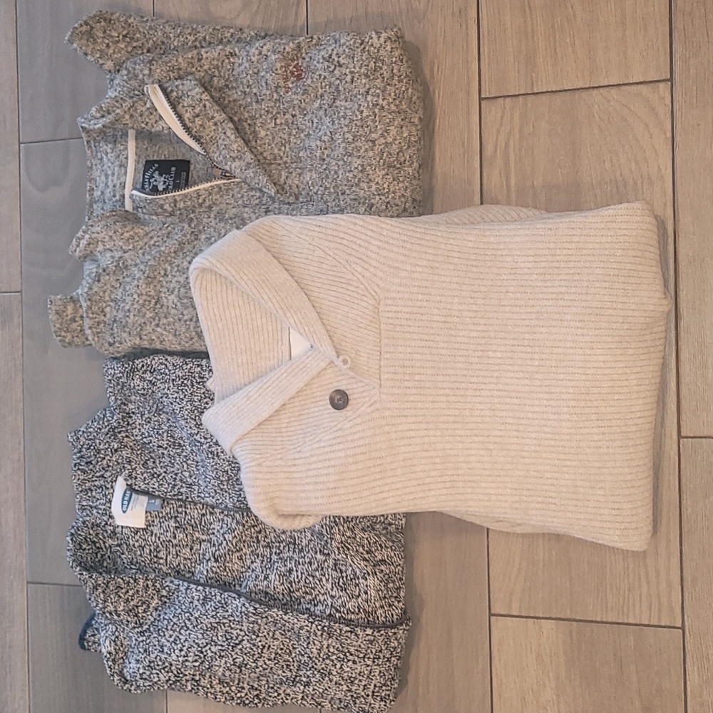 3 Mens Large Sweaters Excelet Condition Ralph Lauren and Old Navy